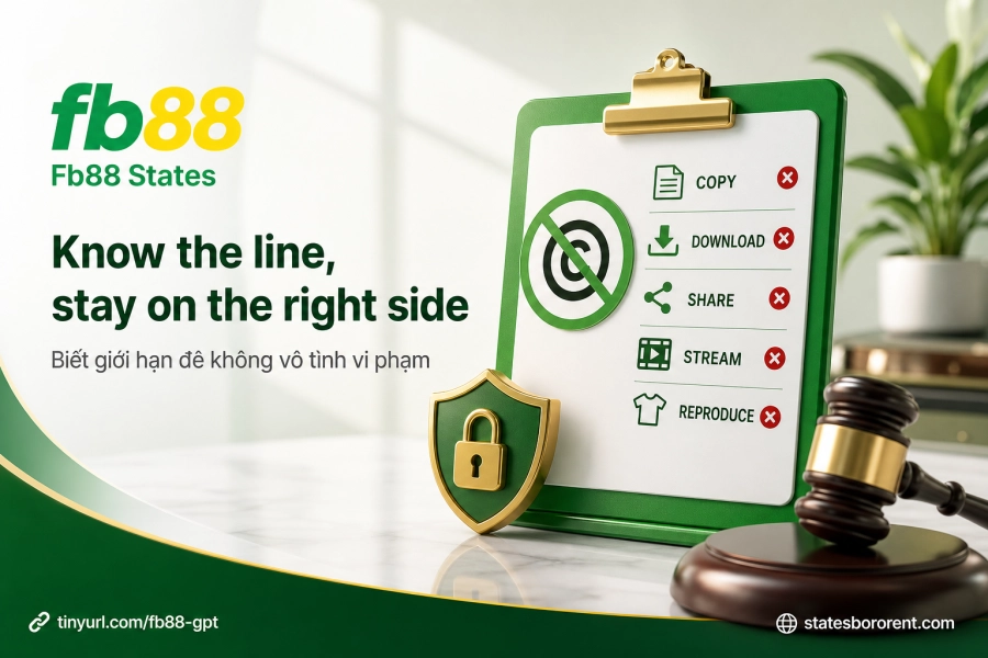 พฤติกรรมการละเมิดลิขสิทธิ์ที่ห้ามที่ Fb88 ข้อบัญญัติการใช้แพลตฟอร์ม