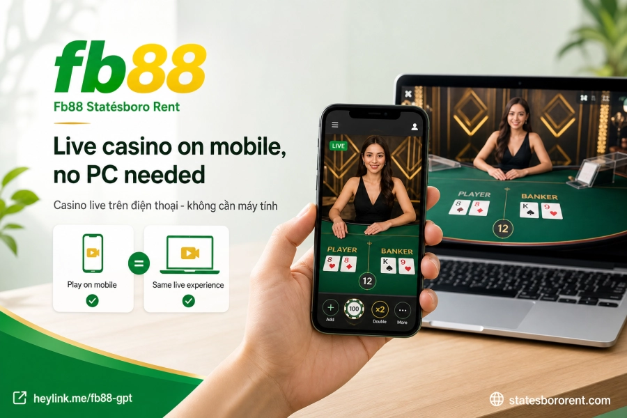 Casino live Fb88 trên điện thoại mobile giao diện tối ưu